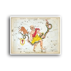 Poster Stier Konstellation Karte Star Chart Kunst Horoskop Sternzeichen Print Astrologie Dekor (AS26)a