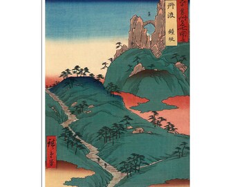 Arte japonés Ukiyo-e Póster Utagawa Hiroshige Grabado en madera 1853 (J22)a
