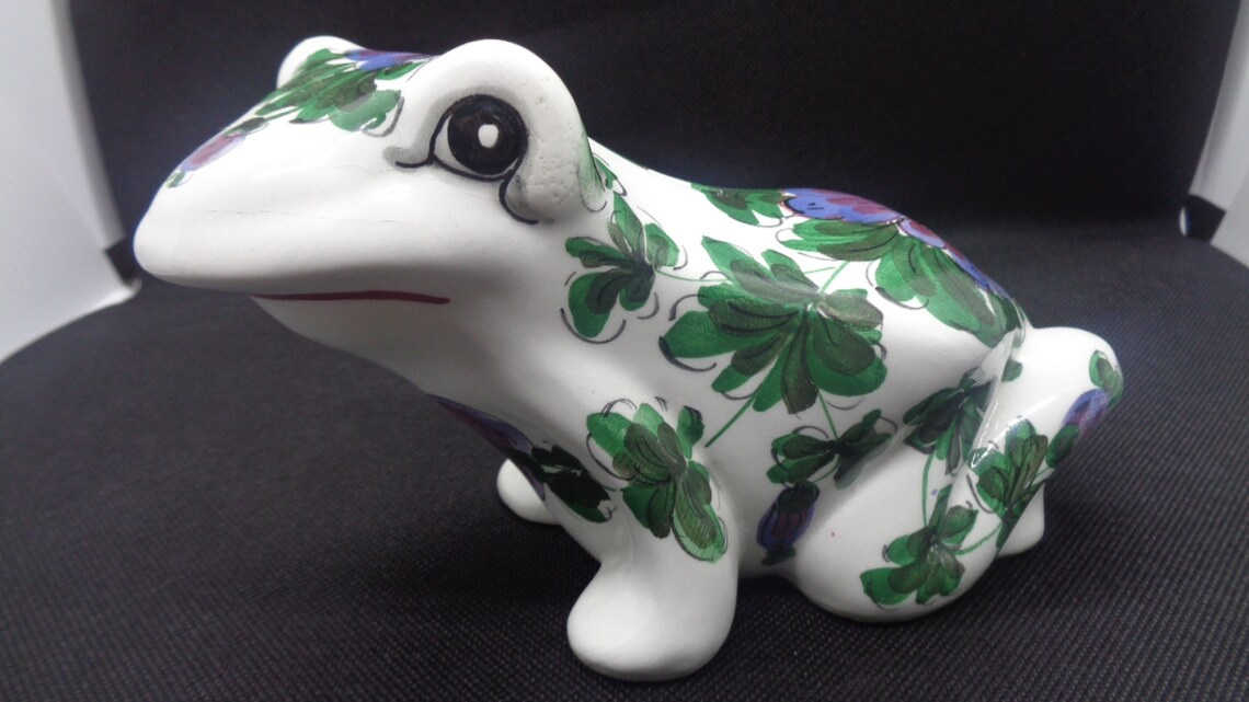 Vintage Italian Ceramic Frog Coin Bank Etsy