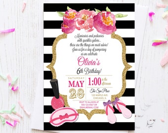 spa party invitation etsy spa party invitation