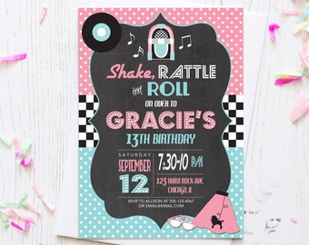 50s Invitation Etsy