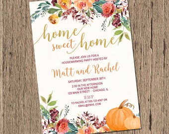 autumn invitations etsy