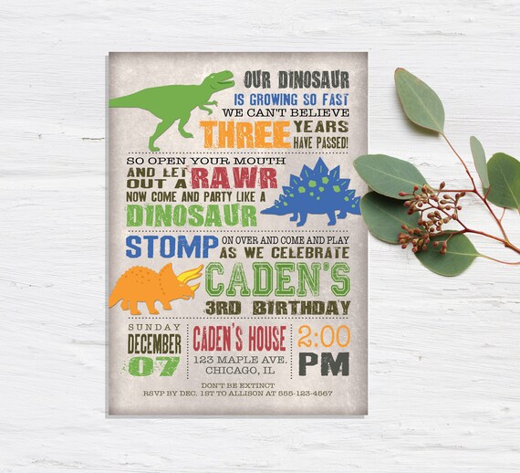 dinosaur birthday invitation printable dinosaur invite boy etsy