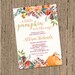 Pumpkin Baby Shower Invitation, Fall Baby Shower Invite, Little pumpkin Baby Shower Invitation, rustic fall printable or printed invitation