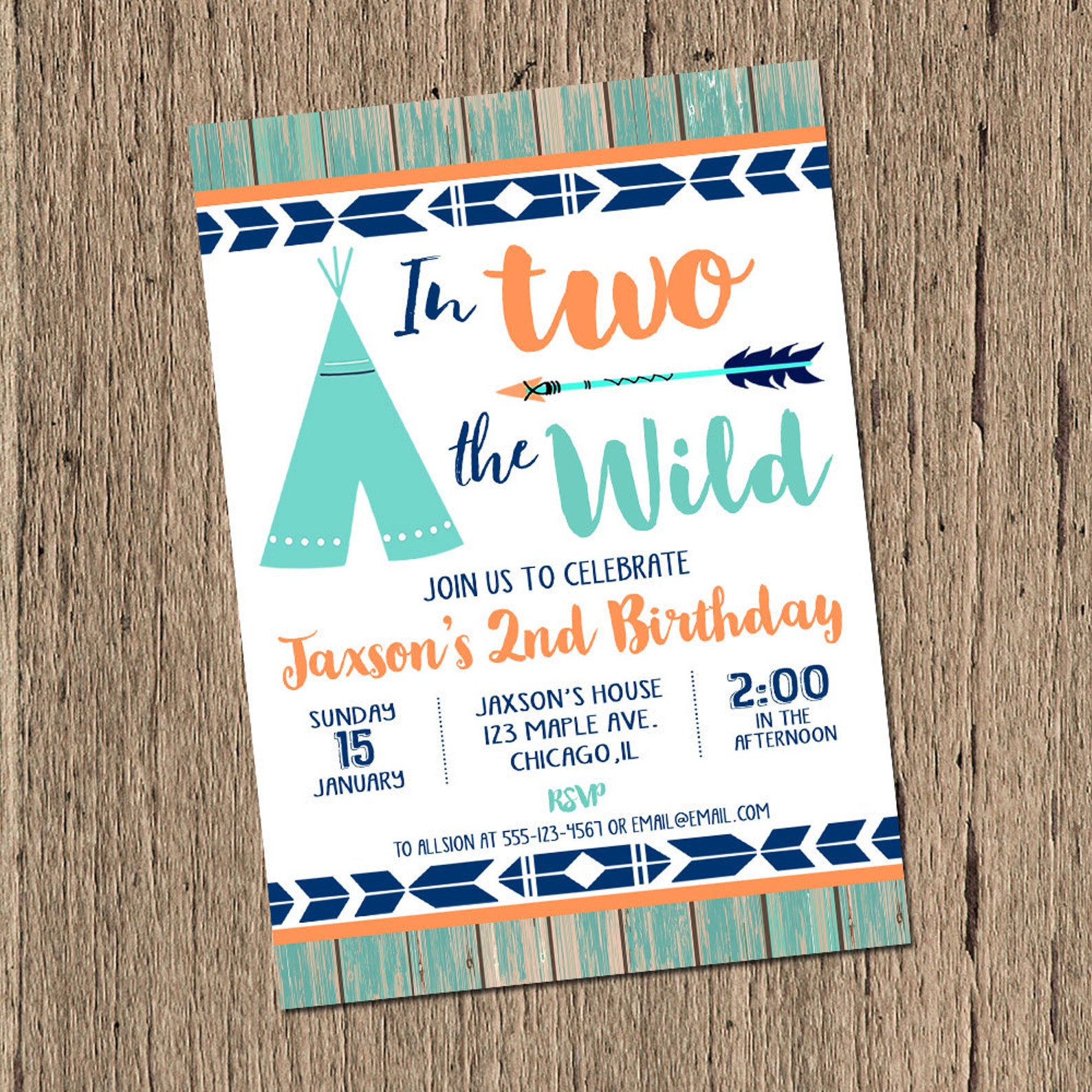 Boy 2nd birthday invitation printable second birthday Etsy