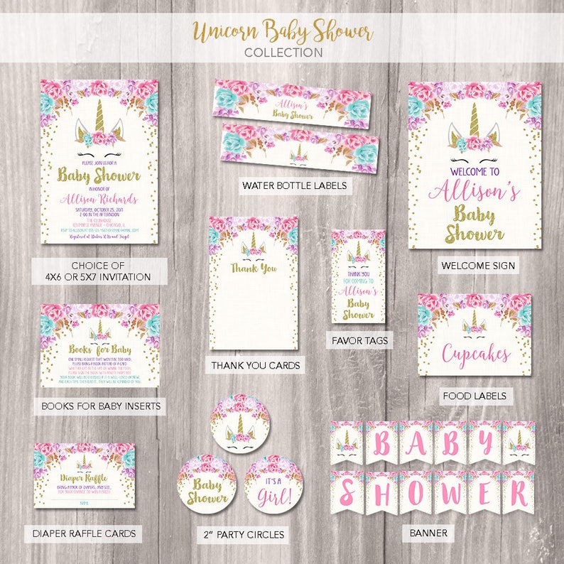 Unicorn Baby Shower Invitation Unicorn Baby Shower Etsy