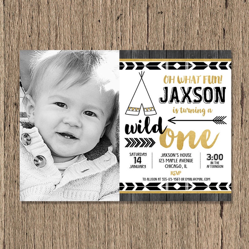 Wild One Invitation BOY Wild One Birthday First Birthday Etsy