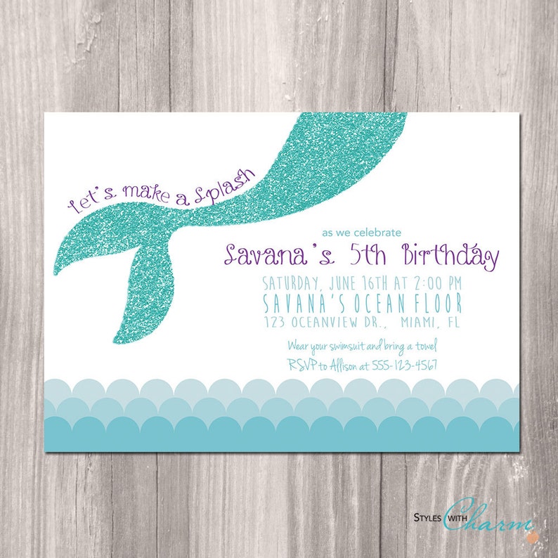 Mermaid Birthday Invitation Little Mermaid Invitation Etsy