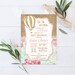Hot air balloon baby shower invitation, Up Up and Away baby shower invitation, girl baby shower invite, printable or printed invitations