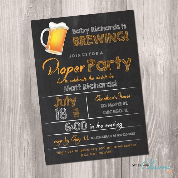 Diaper Party Invitation Beer And Image 0