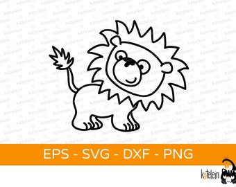 Lion plotter file SVG dxf png eps lion child baby kids clipart download iron-on plot cut funny sweet cute lion baby