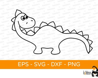 Dinosaurier Langhals Plotterdatei SVG dxf png eps  Download Bügelbild plotten Geschenk Drache Dino Kinder Jungs Buben niedlich Baby Stachel