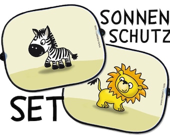 Sunshade set - lion & zebra - free design choice