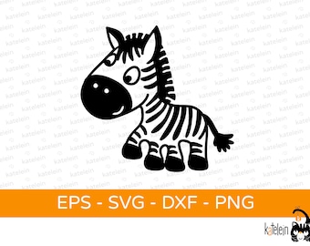 Zebra plotter file SVG dxf png eps Cute zebra baby kids clipart download iron-on plot cut funny sweet cute kid