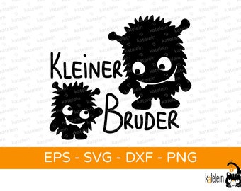 Little brother monster plotter file SVG dxf png eps clipart download iron-on siblings children baby plot cutting gift birth