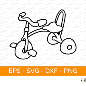 Tricycle plotter file SVG dxf png eps download iron-on picture plot gift slide car children children&#39;s bike biker motorcycle pedal bike baby biker