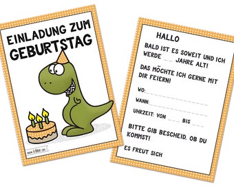 Invitation children's birthday boys Dino birthday