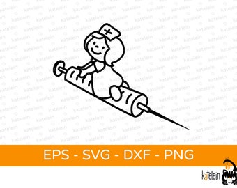 Nurse plotter file SVG dxf png eps hospital syringe witch plot cutting clipart download iron-on nursing doctor