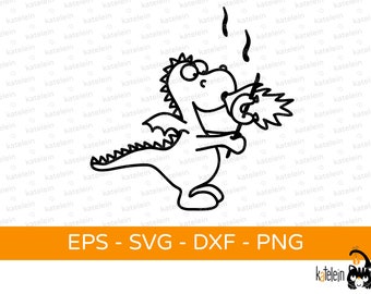 Drache mit Bratwurst Plotterdatei SVG dxf png eps  Download Bügelbild plotten Geschenk Grillen BBQ Grillfest Grillparty Grillmeister lustig