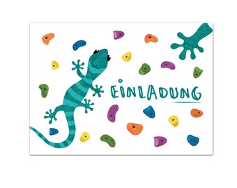 Climbing bouldering card set 10 pieces bouldering party invitation climbing party children's birthday party celebration invitation card birthday invitation