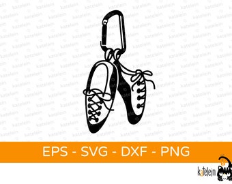 Climbing plotter file SVG climbing shoes plot cutting clipart dxf png eps Download bouldering iron-on picture Carabiner Climbing Instant download