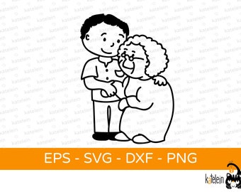Geriatric nurse nursing assistant plotter file SVG dxf png eps download iron-on plot gift geriatric care retirement home nursing home nursing profession