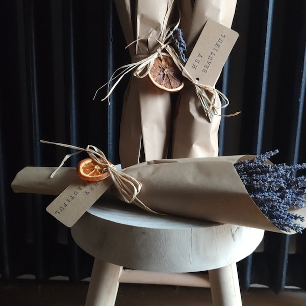 Dried English Lavender Bouquet | Hand-Tied Rustic Farmhouse Aromatherapy Gift