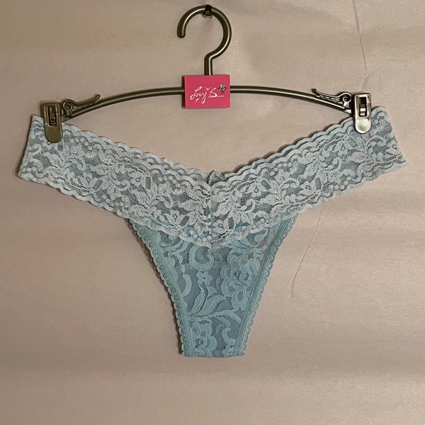 Low Rise Baby Blue Lace Thong Panty