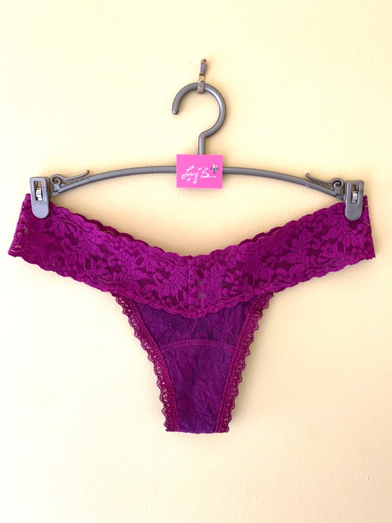 Low Rise Purple Lace Thong Panty 