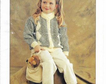Knitting Pattern,  Chunky Knitted Jacket, Child's Jacket, Kids Jacket, Chunky Knitting, pdf instant download, To fit size 24 - 32 inch