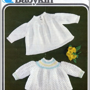 Baby Angel Tops Knitting Pattern, PDF instant download.  To fit size 19 inch. DK, Brushed DK, 4-Ply, Quick Knit. Baby knitting pattern