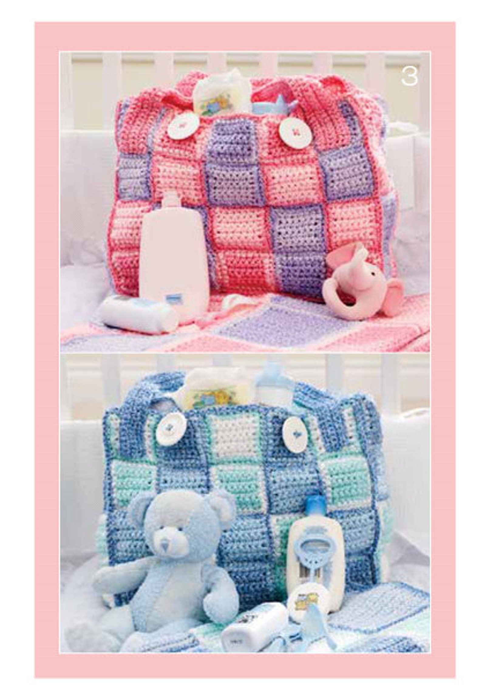 Baby Blankets & Diaper Bag to Knit or Crochet / Doubleup Yarn Etsy UK