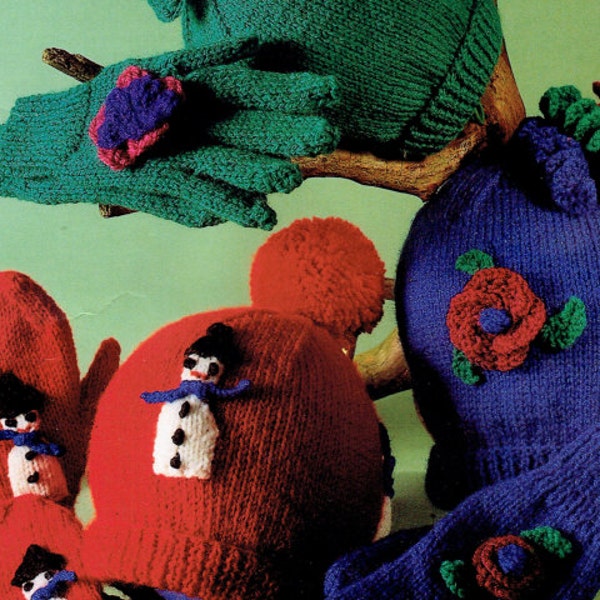 Childrens Hat and Mittens Knitting Pattern Etsy
