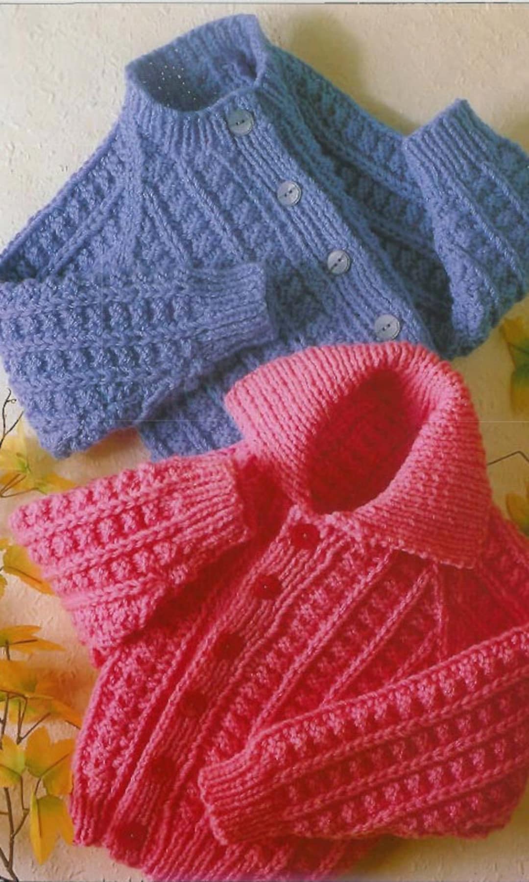 Children's Jacket Knitting Pattern PDF Instant Download. Size 22, 24