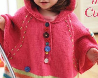 Hooded poncho, A-Line jumper & hat, Crochet bolero, Daisy toy, Toy elephant, Fair-isle pullover and hat. 6 Pattern Booklet with charts