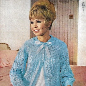 Ladies Bed Jacket Knitting Pattern, Vintage Pattern, 3 Ply, PDF instant download