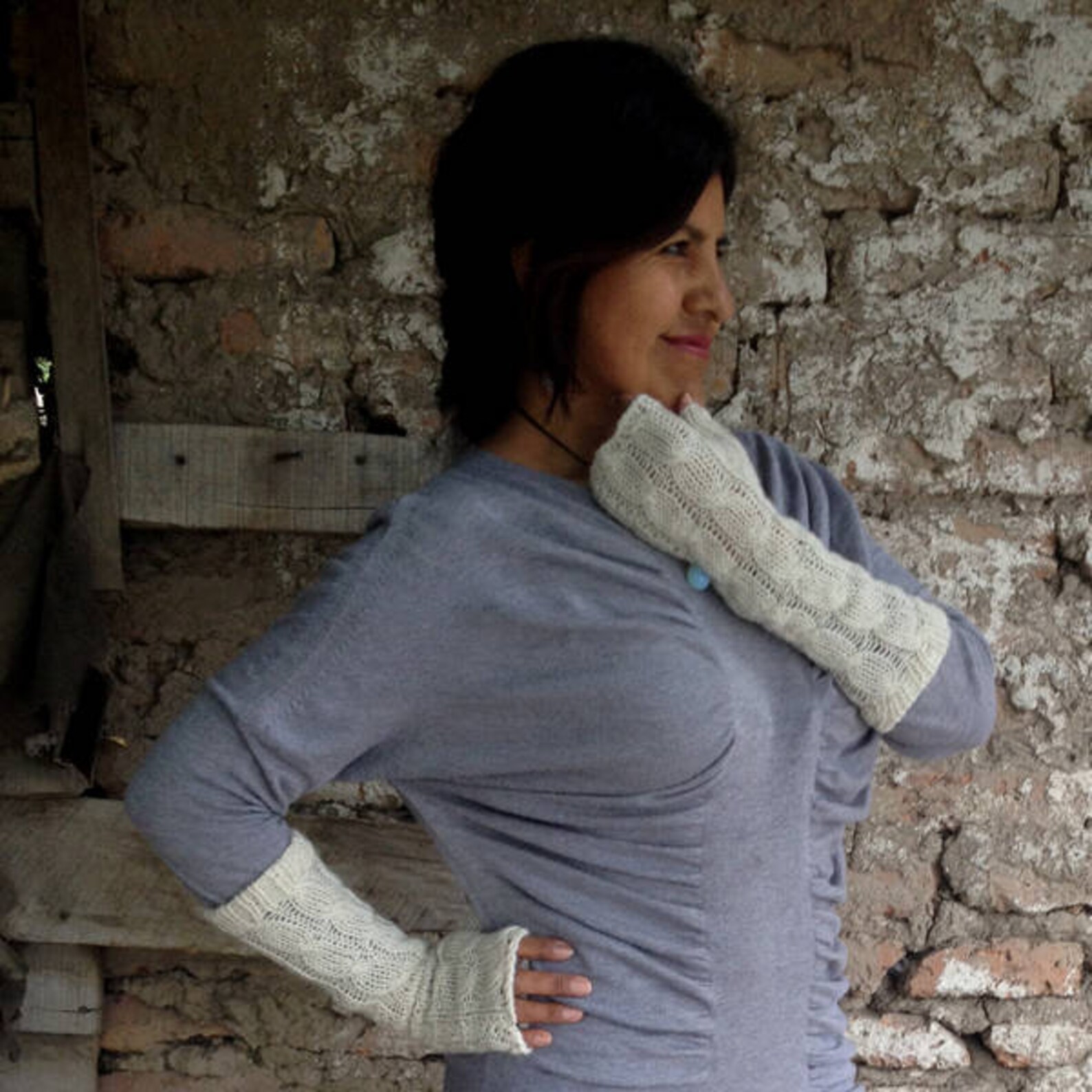 Knit Alpaca Wool Arm Warmers Alpaca Wool Wrist Warmers Etsy