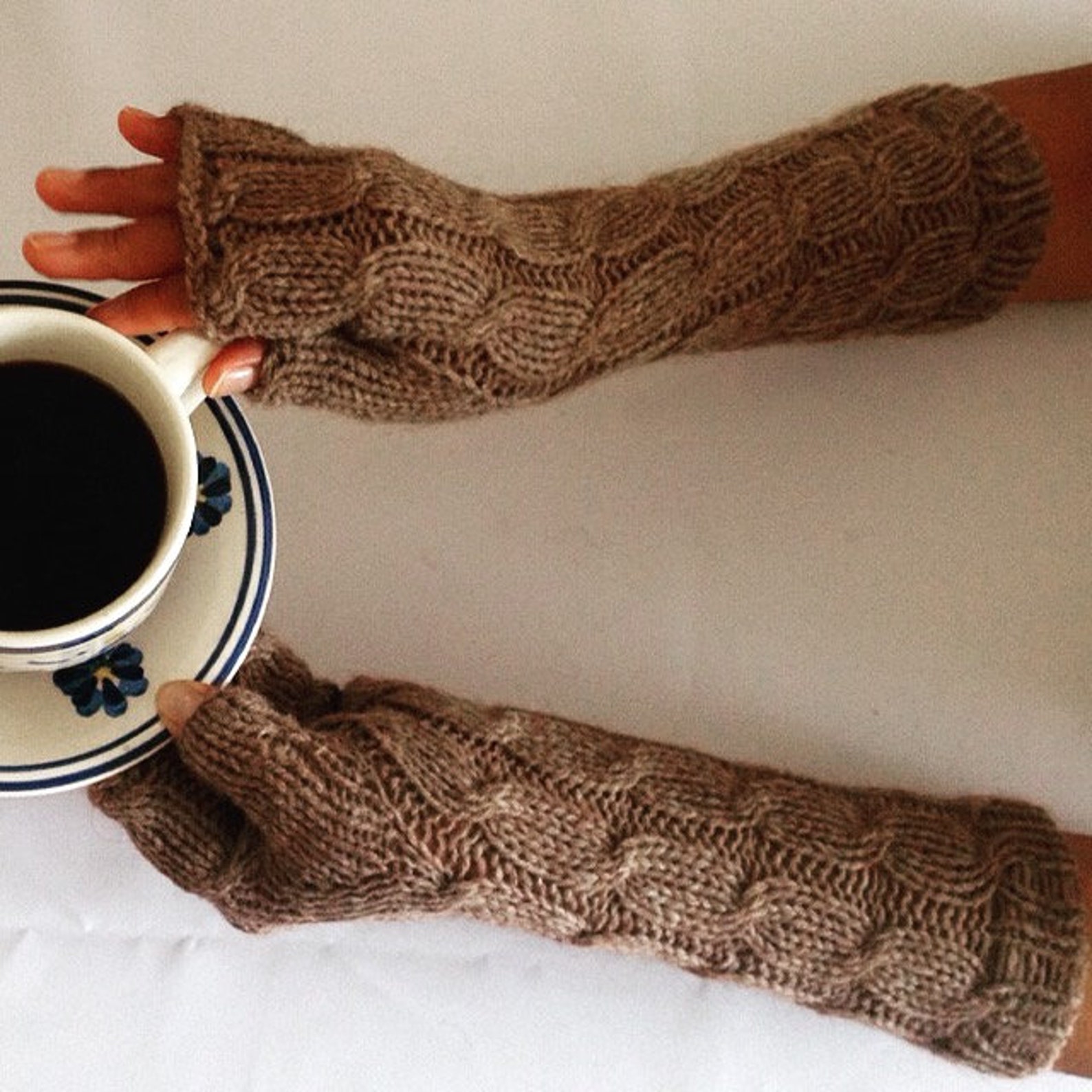 Knit Alpaca Wool Arm Warmers Alpaca Wool Wrist Warmers Etsy