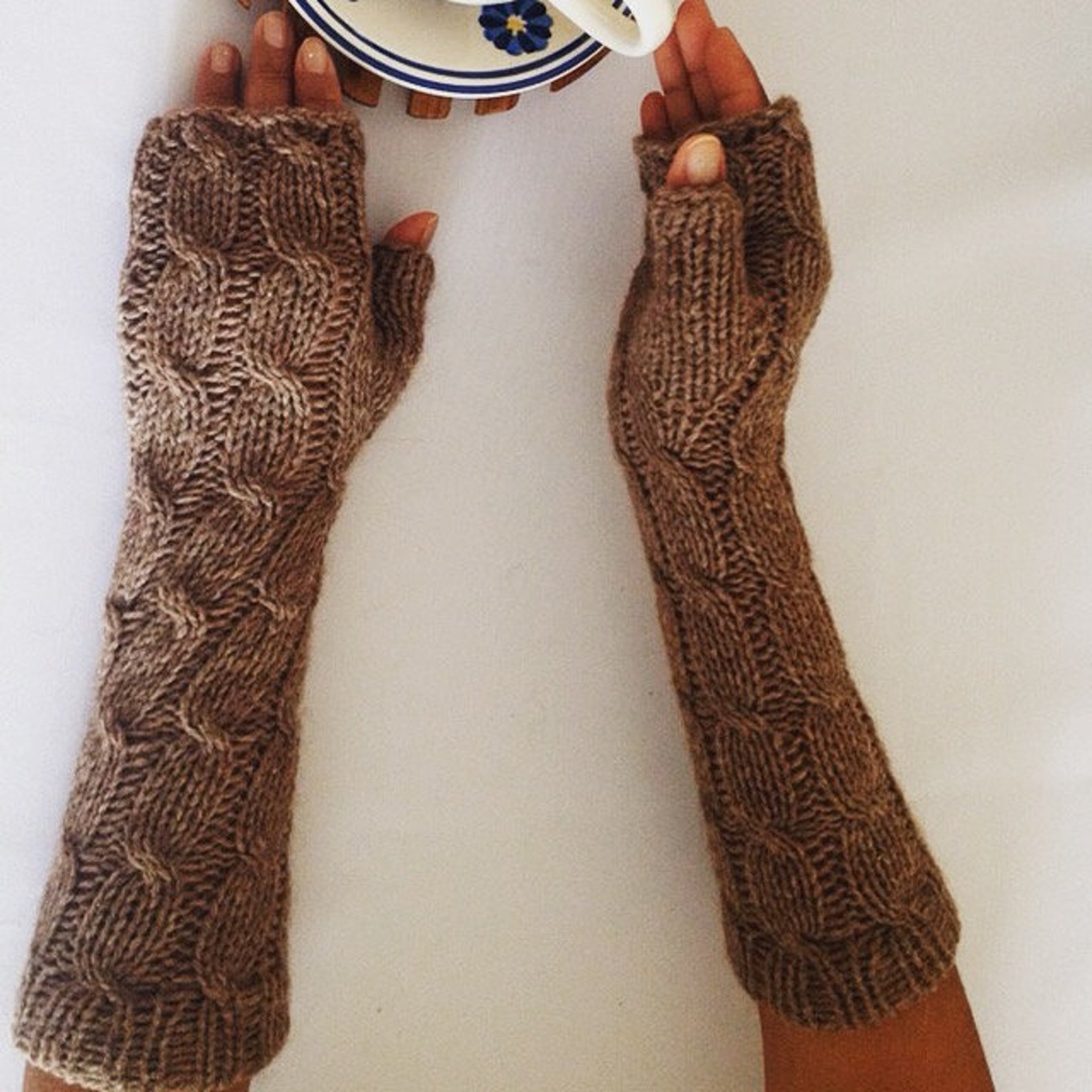 Knit Alpaca Wool Arm Warmers Alpaca Wool Wrist Warmers Etsy