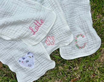 Personalized Burpcloths // embroidered baby gift