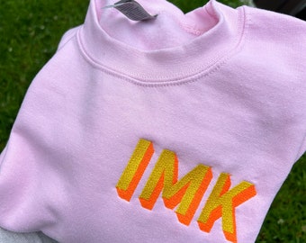 INITIALS BLOCK LETTER sweatshirt // embroidered sweatshirt