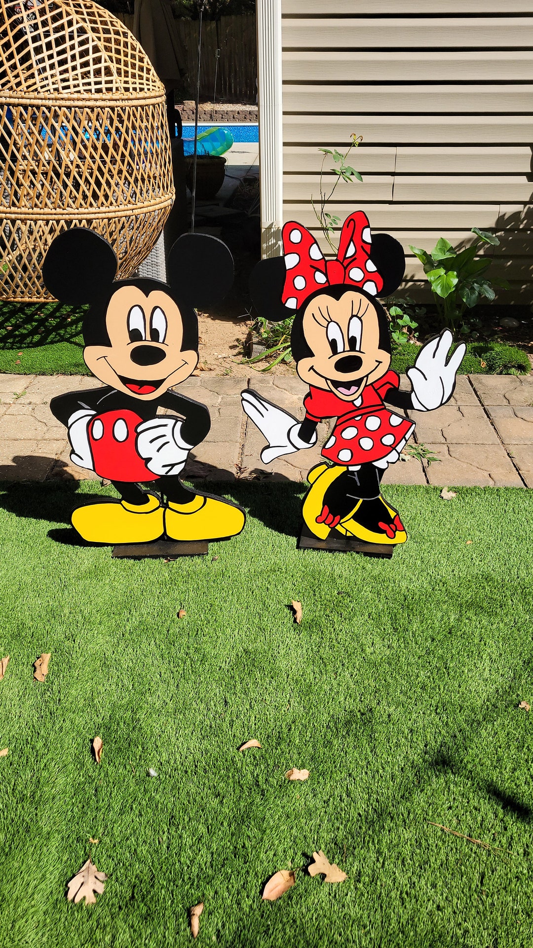 Mickey and Minnie Mouse Lifesize Yard Art, Birthday Decorations Etsy