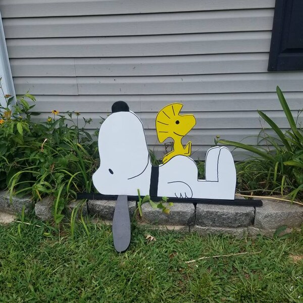 Snoopy and Woodstock 24 inches long. Shed or doghouse mount