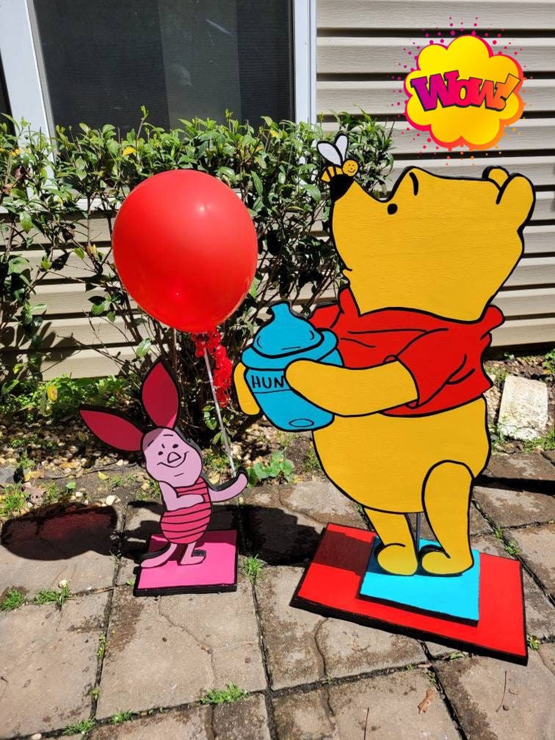 Pooh and Piglet Only Life Size. Yard Art Display With Stands Etsy