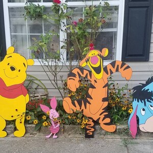 Pooh and friends yard-art display. Life size,  4 piece set