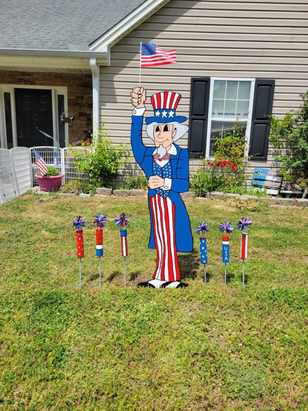 Lifesize Uncle Sam Yard Art Etsy