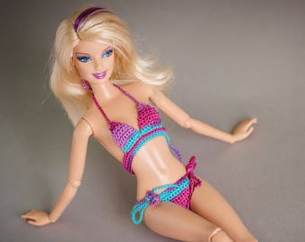 Handmade swimwear made for Barbie doll - 11 inch doll clothes - fashion doll bikinis