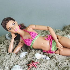 Clothes for original Barbie doll, classical bikinis for Barbie, 11 inch fashion doll swimwear, bathing suit for made to move MTM Barbie doll image 1