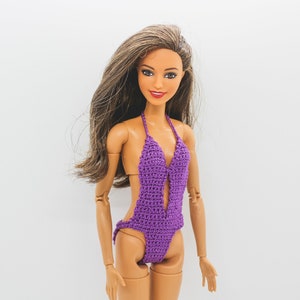 BJD Doll 11.5inch New lovely purple flower One-piece Swimwear for for 1//6