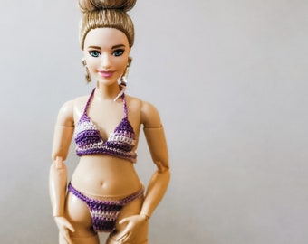 Swimwear made for Curvy Barbie doll - modern bikinis for fashion dolls with curvy body